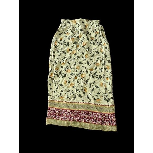 BEAUTIFUL BICE green Floral Semi Sheer Overlay Skirt Womens 12 Ankle Length skir - Picture 1 of 5